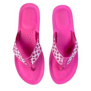 Coach Pink Jessalyn Webbing Sandals Flip Flops Size 10.5​​